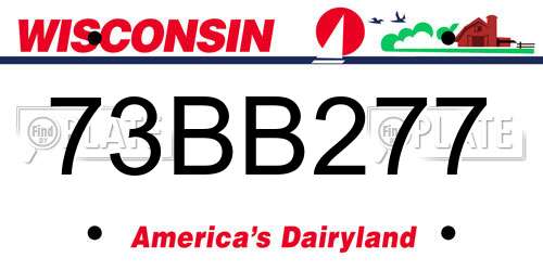 73BB277 Wisconsin License Plate