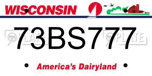 73BS777 Wisconsin License Plate