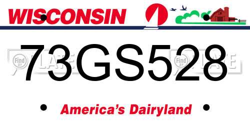 73GS528 Wisconsin License Plate