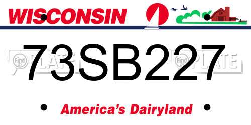 73SB227 Wisconsin License Plate