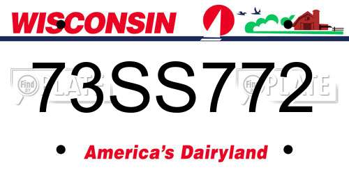 73SS772 Wisconsin License Plate