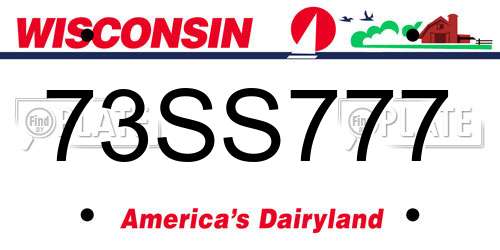 73SS777 Wisconsin License Plate