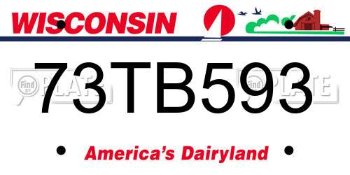 73TB593 Wisconsin License Plate