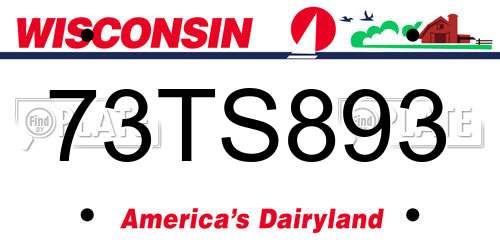 73TS893 Wisconsin License Plate