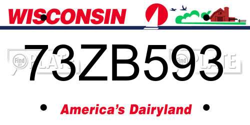 73ZB593 Wisconsin License Plate