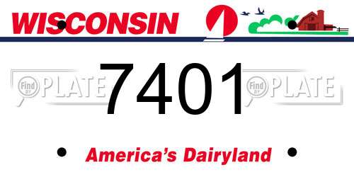 7401 Wisconsin License Plate