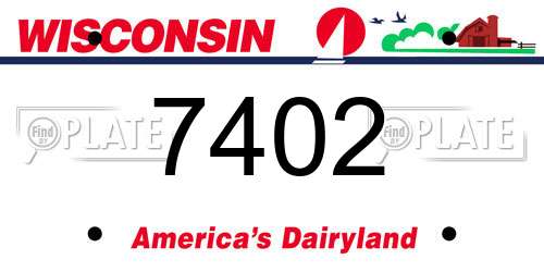 7402 Wisconsin License Plate