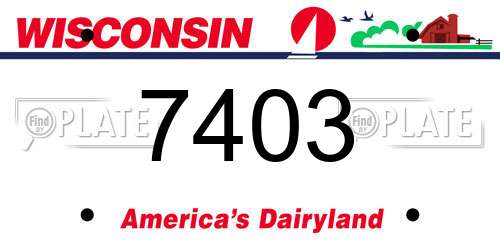 7403 Wisconsin License Plate