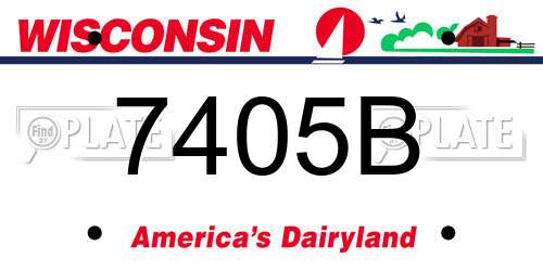 7405B Wisconsin License Plate
