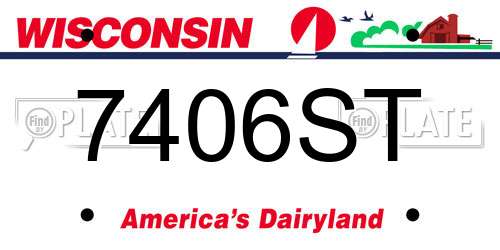 7406ST Wisconsin License Plate