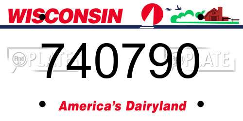 740790 Wisconsin License Plate