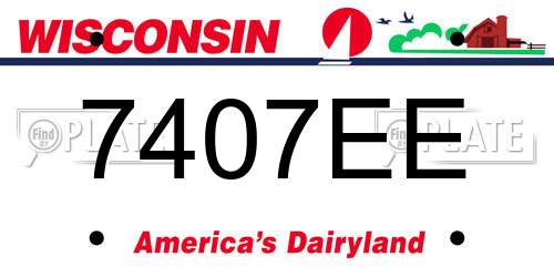 7407EE Wisconsin License Plate
