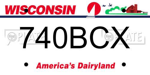 740BCX Wisconsin License Plate