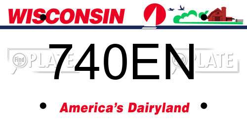 740EN Wisconsin License Plate
