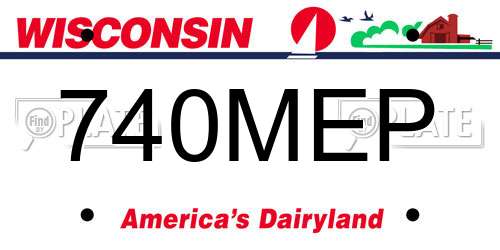 740MEP Wisconsin License Plate