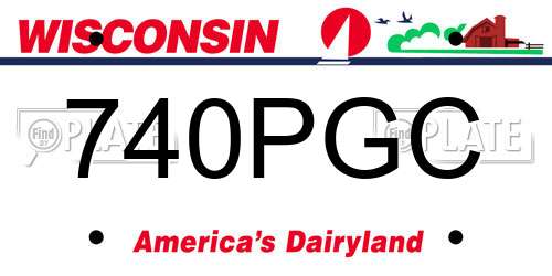 740PGC Wisconsin License Plate