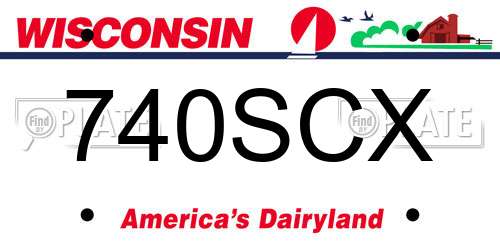 740SCX Wisconsin License Plate