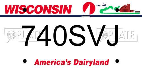 740SVJ Wisconsin License Plate