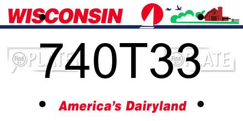 740T33 Wisconsin License Plate