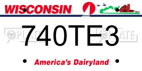 740TE3 Wisconsin License Plate