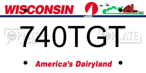 740TGT Wisconsin License Plate