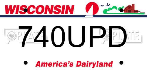 740UPD Wisconsin License Plate