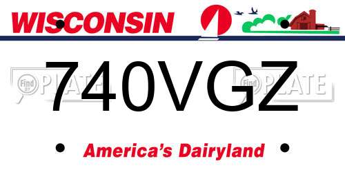 740VGZ Wisconsin License Plate