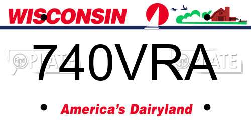 740VRA Wisconsin License Plate