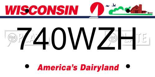 740WZH Wisconsin License Plate