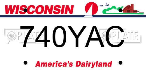740YAC Wisconsin License Plate