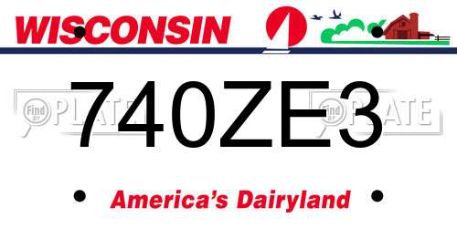 740ZE3 Wisconsin License Plate