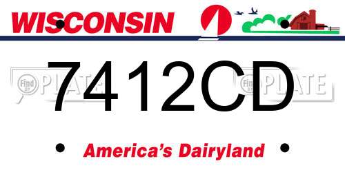7412CD Wisconsin License Plate