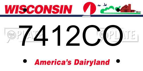 7412CO Wisconsin License Plate