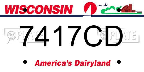 7417CD Wisconsin License Plate