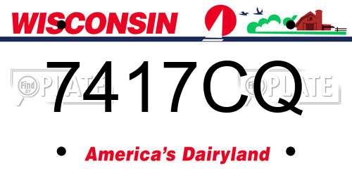 7417CQ Wisconsin License Plate