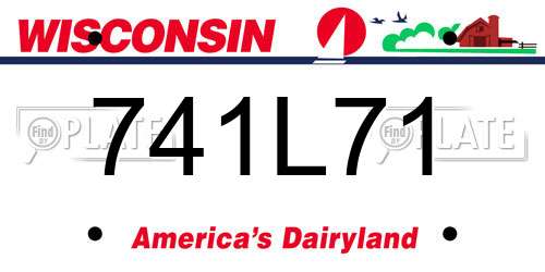 741L71 Wisconsin License Plate