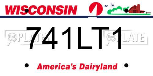 741LT1 Wisconsin License Plate