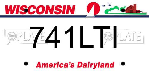 741LTI Wisconsin License Plate