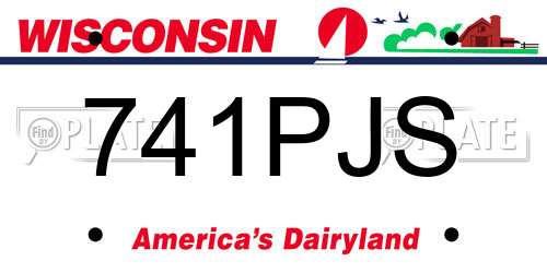 741PJS Wisconsin License Plate