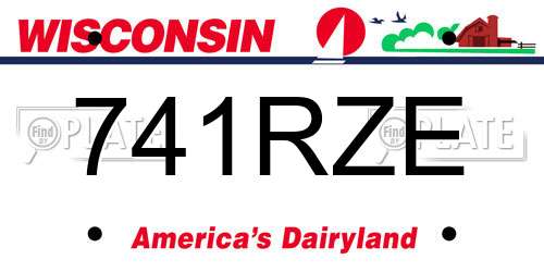 741RZE Wisconsin License Plate