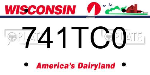 741TC0 Wisconsin License Plate