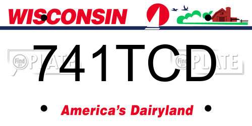 741TCD Wisconsin License Plate