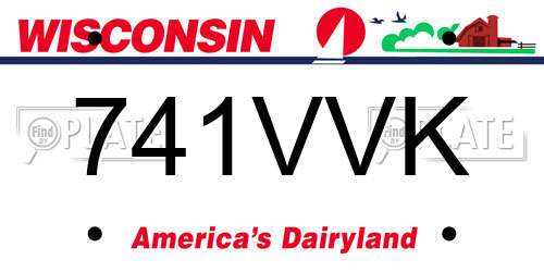 741VVK Wisconsin License Plate