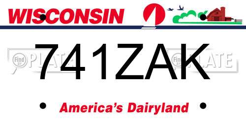 741ZAK Wisconsin License Plate