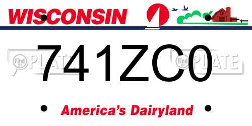 741ZC0 Wisconsin License Plate