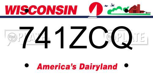 741ZCQ Wisconsin License Plate