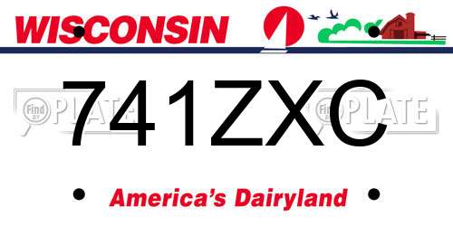 741ZXC Wisconsin License Plate