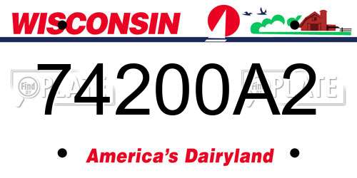 74200A2 Wisconsin License Plate