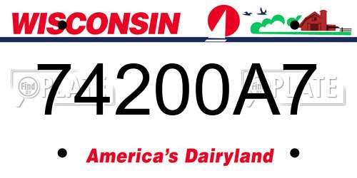 74200A7 Wisconsin License Plate