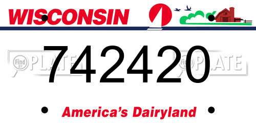742420 Wisconsin License Plate